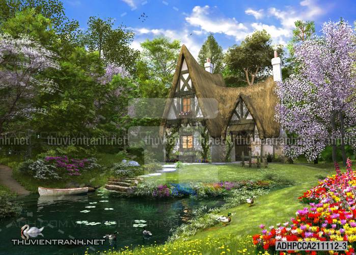  Phong cảnh đồng quê Châu Âu, Ngôi nhà biệt thự Châu ÂU - Kết quả tìm kiếm tranh tường