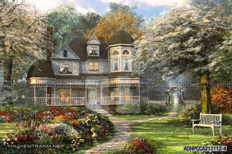 Phong cảnh đồng quê Châu Âu, Ngôi nhà nông thôn cottage - Kết quả tìm kiếm tranh tường