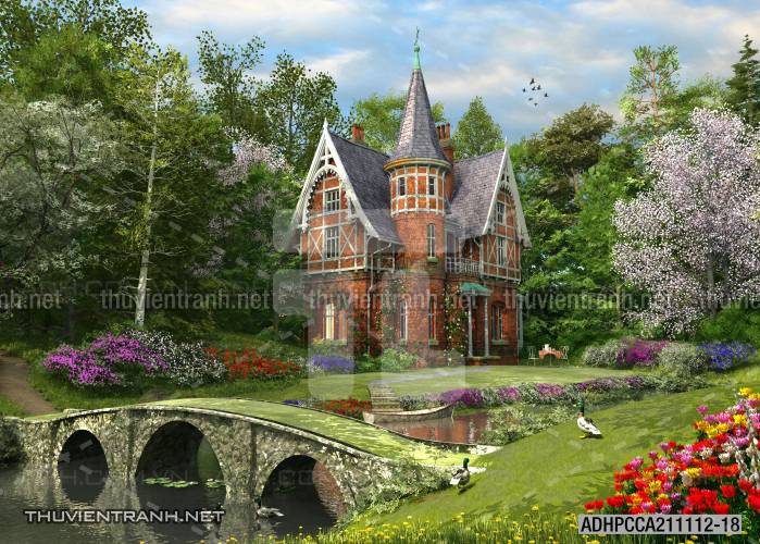 Phong cảnh đồng quê Châu Âu, Ngôi nhà nông thôn cottage - Kết quả tìm kiếm tranh tường