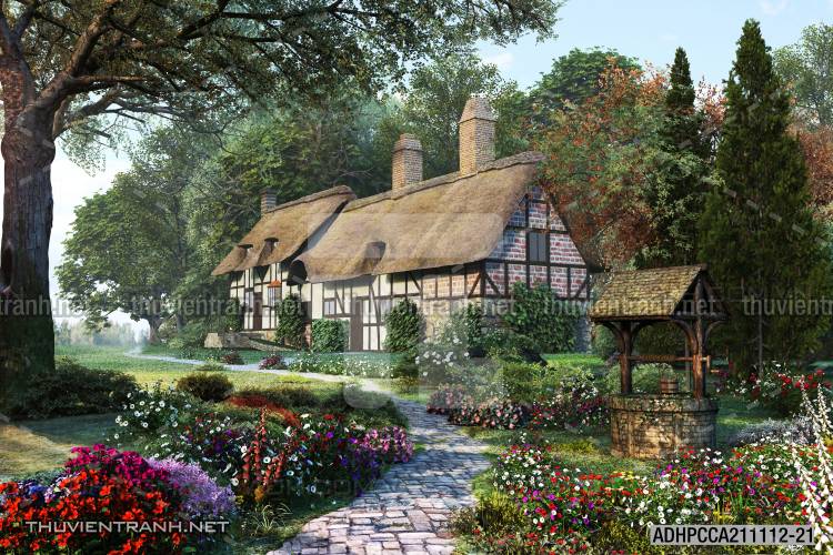 Phong cảnh đồng quê Châu Âu, Ngôi nhà nông thôn cottage - Kết quả tìm kiếm tranh tường
