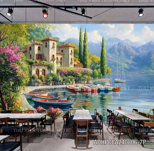  Tranh phong cảnh phố cổ Châu Âu, tranh phong cảnh thành phố ven biển Địa Trung Hải - Kết quả tìm kiếm tranh tường