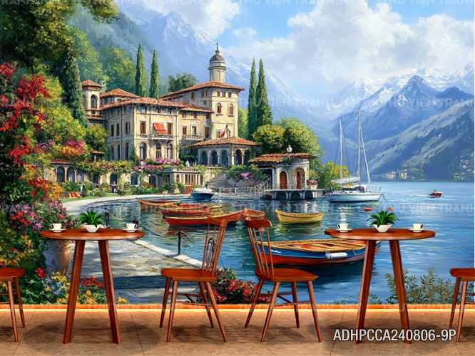  Tranh phong cảnh phố cổ Châu Âu, tranh phong cảnh thành phố ven biển Địa Trung Hải - Kết quả tìm kiếm tranh tường