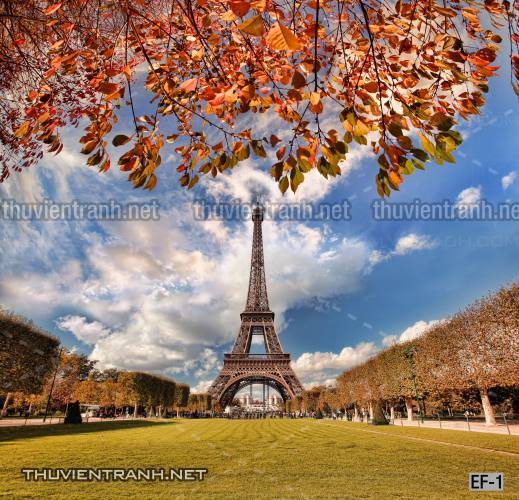 Tranh dán tường  Tháp Eiffel đẹp - Tranh tường chất lượng cao