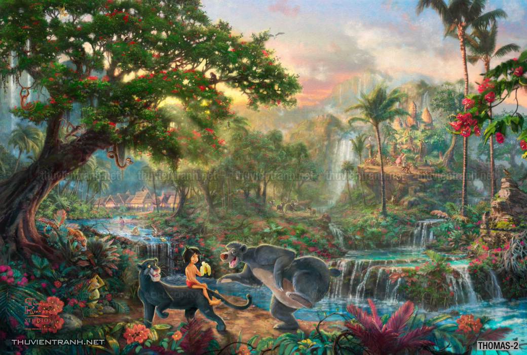 Tranh vẽ sơn dầu Phong cảnh đồng quê thanh bình  và cuộc sống châu Âu - Tranh tường chất lượng cao