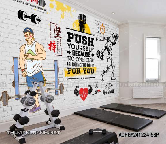 Tranh dán tường Phòng tập Gym - Tranh tường chất lượng cao