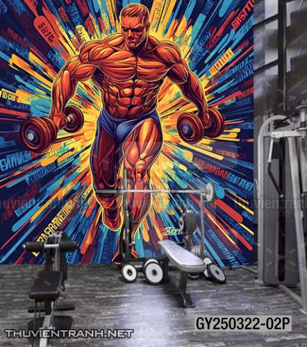 Tranh tường phòng GYM, tranh dán club Thể Hình - Tranh tường chất lượng cao
