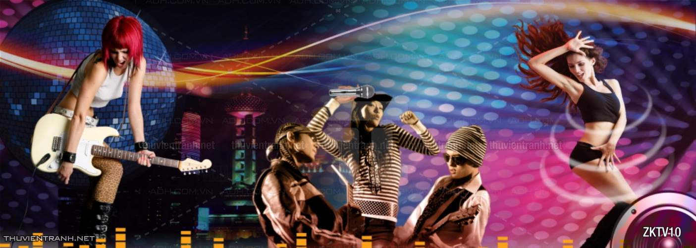 Tranh dán tường quán Karaoke - Tranh tường chất lượng cao