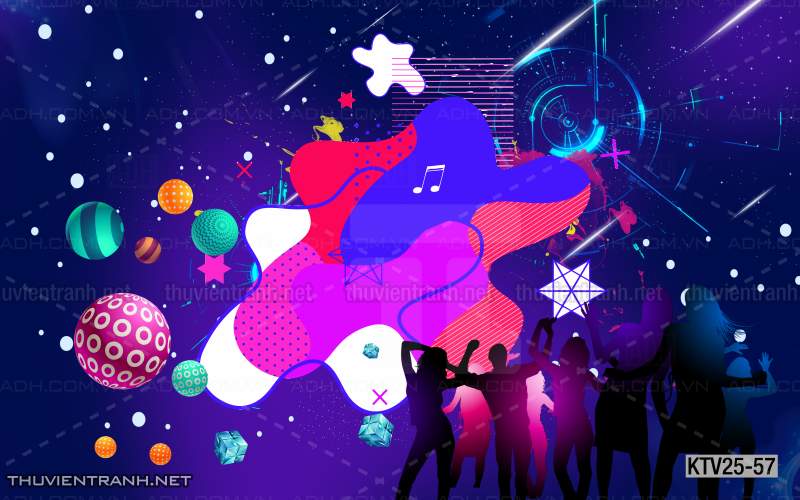 Tranh dán tường quán Karaoke - Tranh tường chất lượng cao