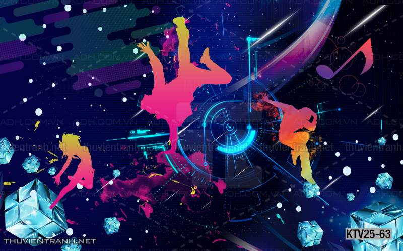 Tranh dán tường quán Karaoke - Tranh tường chất lượng cao