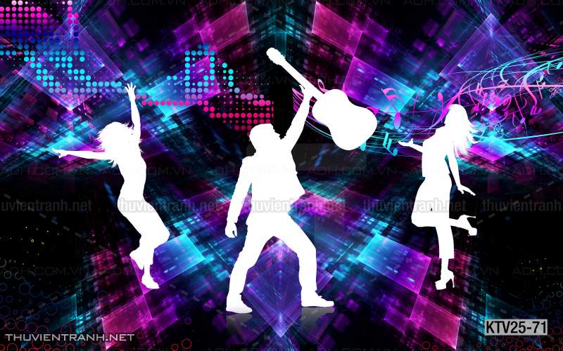 Tranh dán tường quán Karaoke - Tranh tường chất lượng cao