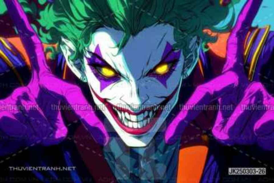 Tranh dán tường Club Bi-a, Joker, Người dơi Batman, Harley Quinn - Tranh tường chất lượng cao