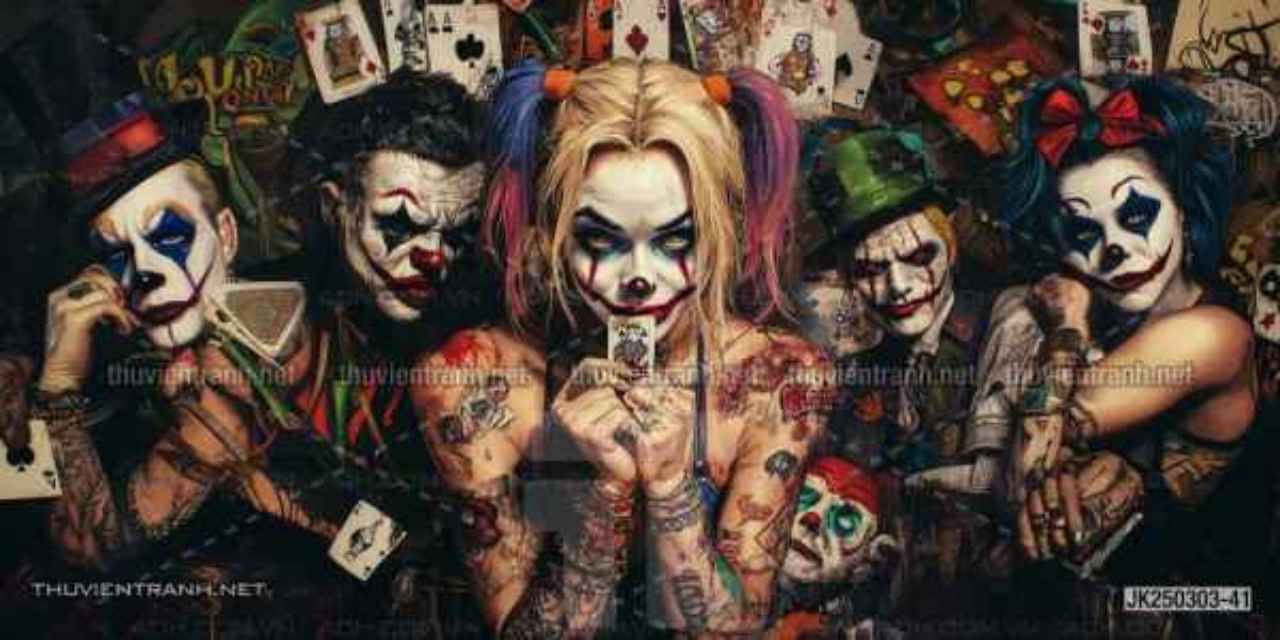  Tranh dán tường Club Bi-a, Joker, Người dơi Batman, Harley Quinn - Tranh tường chất lượng cao
