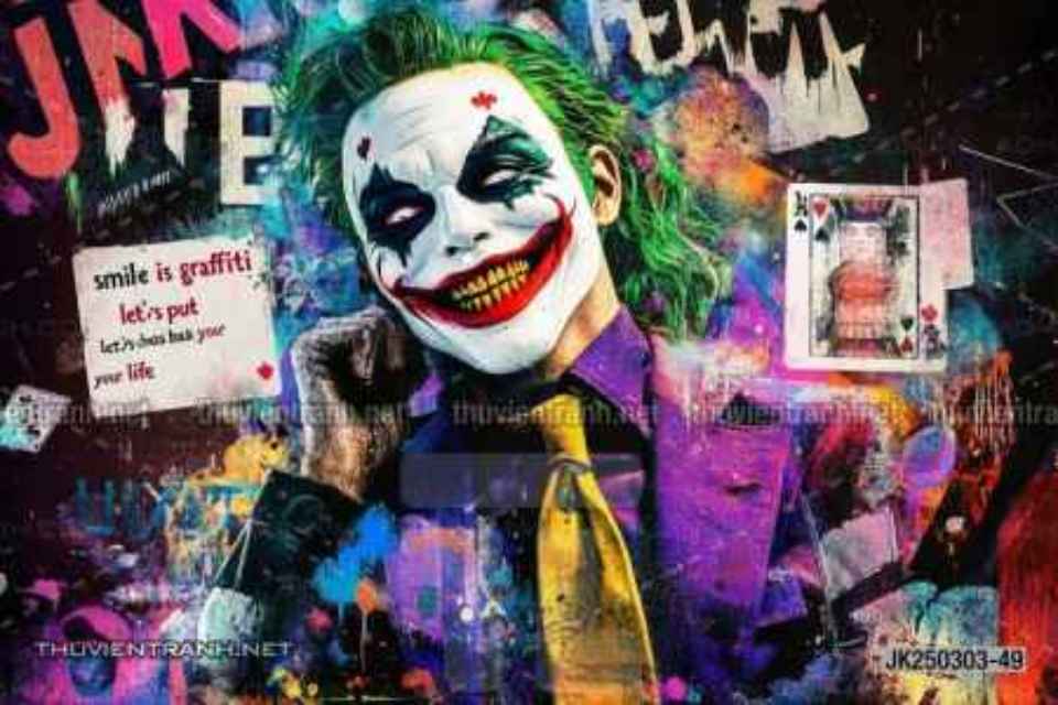  Tranh dán tường Club Bi-a, Joker, Người dơi Batman, Harley Quinn - Tranh tường chất lượng cao