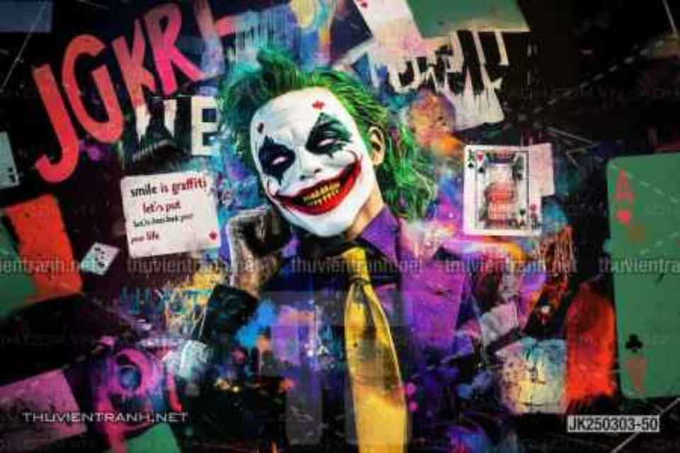  Tranh dán tường Club Bi-a, Joker, Người dơi Batman, Harley Quinn - Tranh tường chất lượng cao