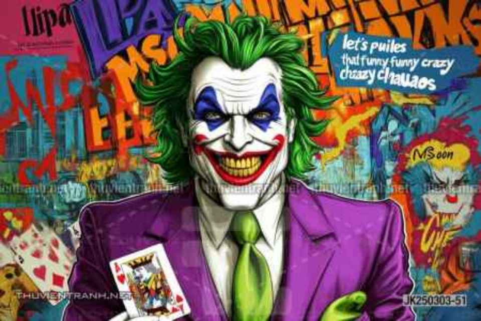  Tranh dán tường Club Bi-a, Joker, Người dơi Batman, Harley Quinn - Tranh tường chất lượng cao