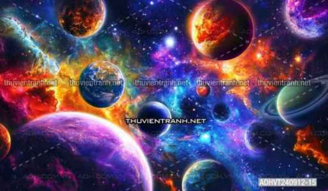 Tranh bi-a Vũ trụ thiên hà, phi hành gia, màu sắc rực rỡ - Tranh tường liên quan