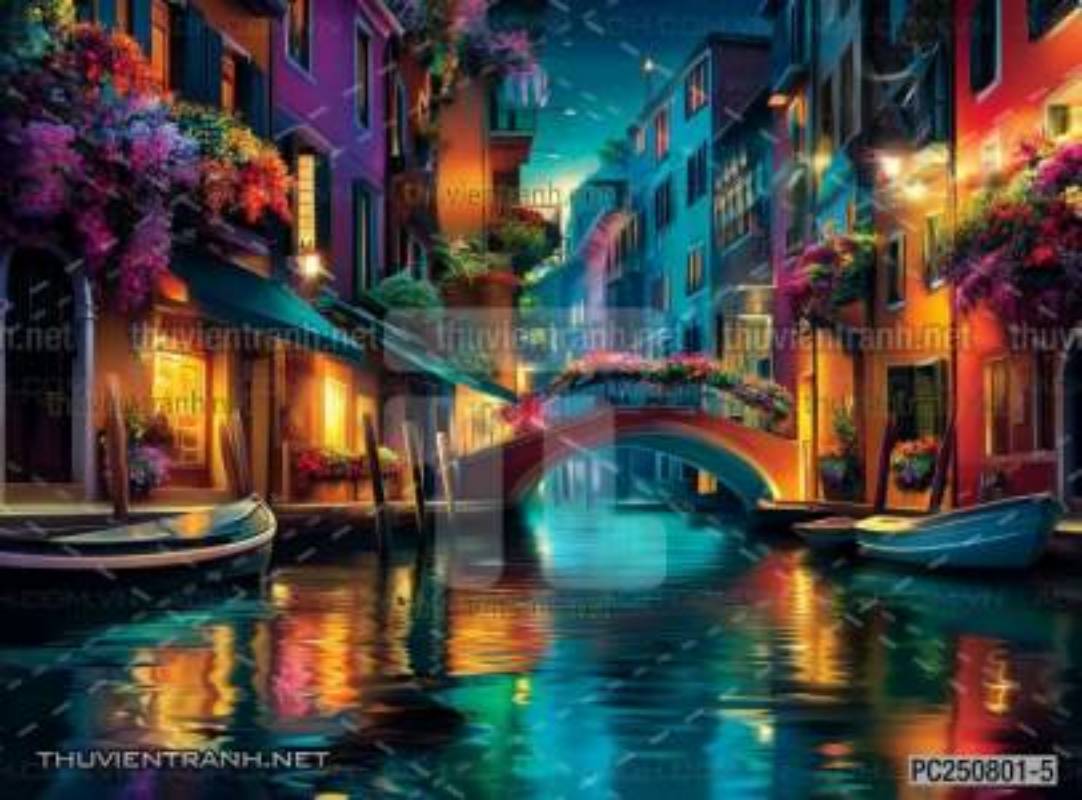 Tranh dán tường phong cảnh nông thôn Châu Âu - Tranh tường chất lượng cao