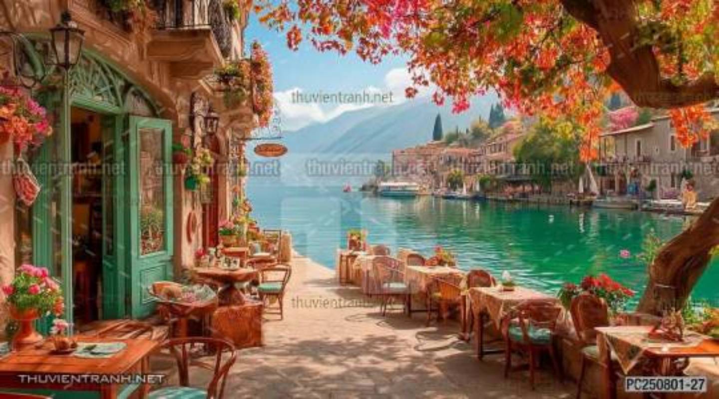 Tranh dán tường phong cảnh nông thôn Châu Âu - Tranh tường chất lượng cao