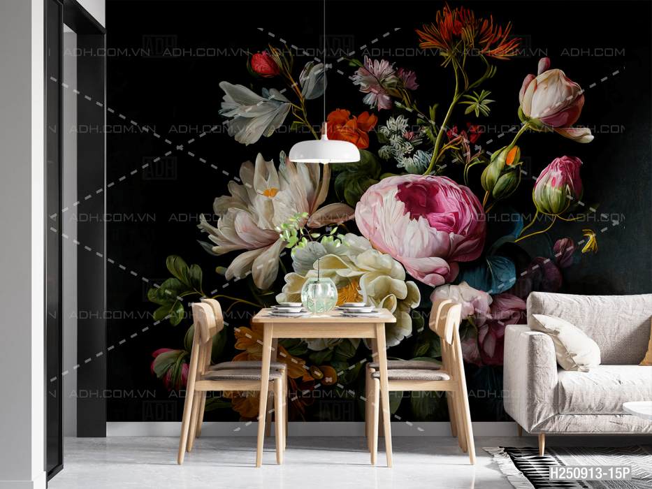 Tranh dán tường hoa - Tranh tường chất lượng cao