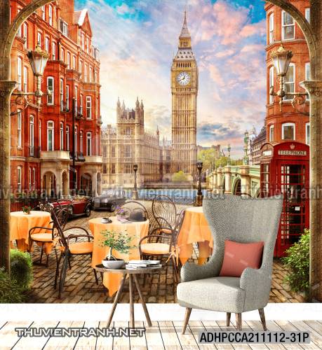 Tranh phong cảnh đường phố Châu Âu - Tranh tường liên quan