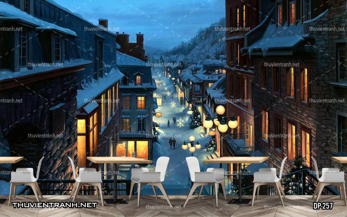 Tranh dán tường 3D đường phố Châu Âu - Kết quả tìm kiếm tranh tường
