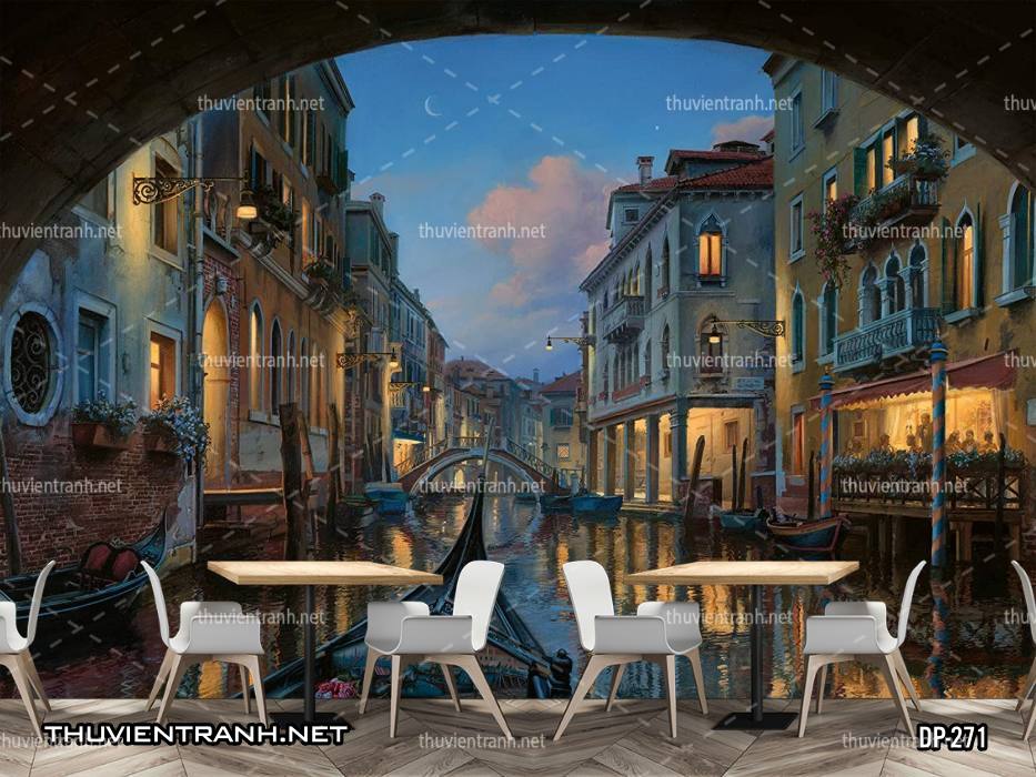 Tranh dán tường 3D đường phố Châu Âu - Kết quả tìm kiếm tranh tường