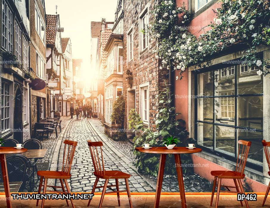 Tranh dán tường 3D đường phố Châu Âu - Kết quả tìm kiếm tranh tường