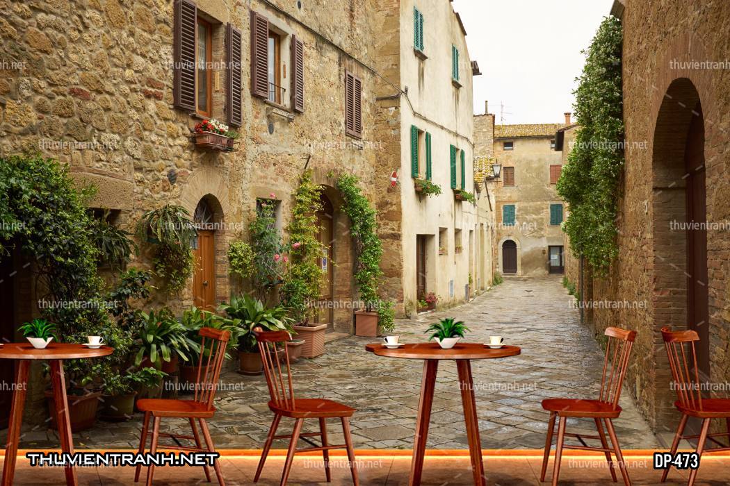 Tranh dán tường 3D đường phố Châu Âu - Kết quả tìm kiếm tranh tường