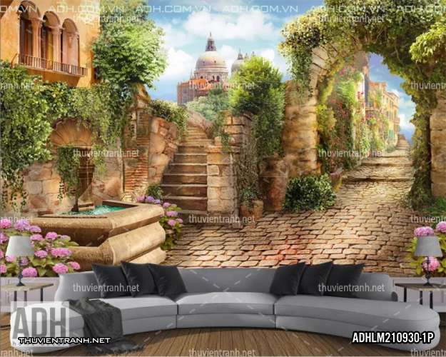 Tranh Phong Cảnh thành phố ven biển Địa Trung Hải - Kết quả tìm kiếm tranh tường
