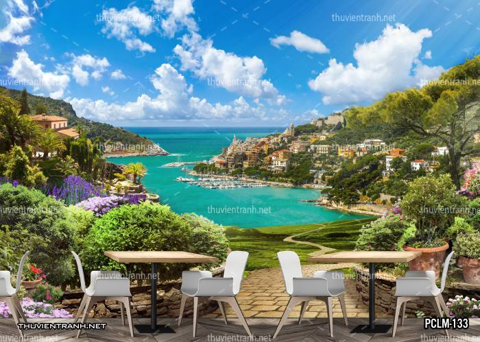 Tranh Phong Cảnh thành phố ven biển Địa Trung Hải - Kết quả tìm kiếm tranh tường