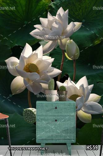  Tranh dán tường Hoa Sen - Tranh tường chất lượng cao