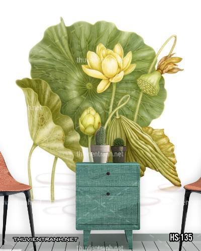  Tranh dán tường Hoa Sen - Tranh tường chất lượng cao
