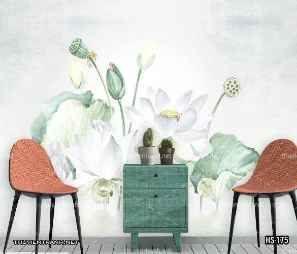 Tranh dán tường Hoa Sen - Tranh tường chất lượng cao