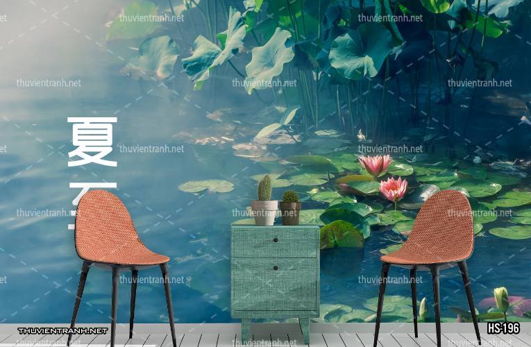 Tranh dán tường Hoa Sen - Tranh tường chất lượng cao