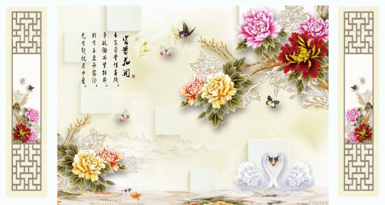 Tranh 3D nền tường phào chỉ và họa tiết trang trí thiên nhiên - Kết quả tìm kiếm tranh tường
