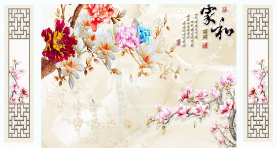 Tranh 3D nền tường phào chỉ và họa tiết trang trí thiên nhiên - Kết quả tìm kiếm tranh tường