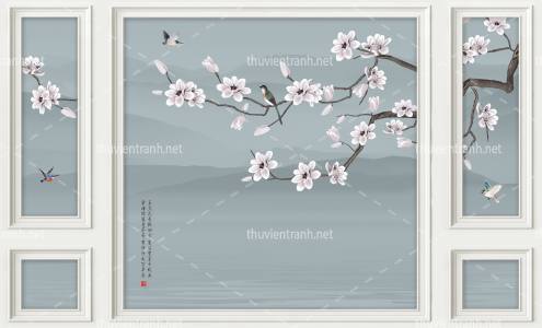  Tranh 3D nền tường phào chỉ và họa tiết trang trí thiên nhiên - Kết quả tìm kiếm tranh tường