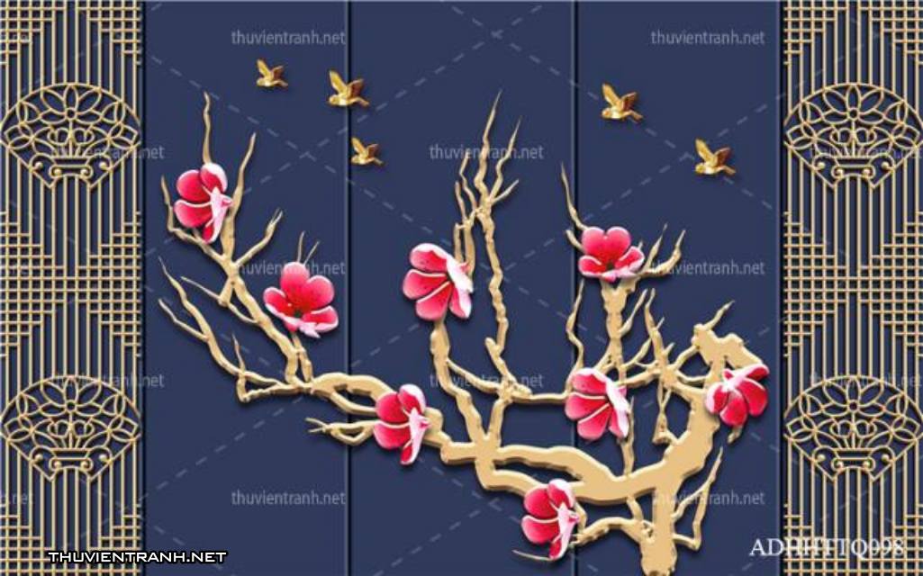 Tranh 3D nền tường phào chỉ và họa tiết trang trí thiên nhiên - Kết quả tìm kiếm tranh tường