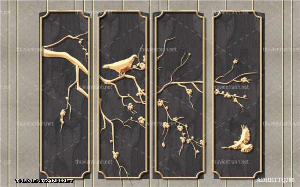 Tranh 3D nền tường phào chỉ và họa tiết trang trí thiên nhiên - Kết quả tìm kiếm tranh tường