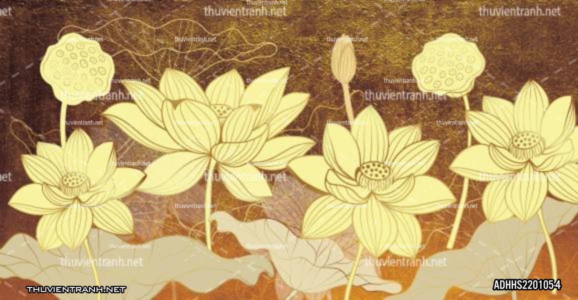 Tranh dán tường Hoa Sen - Tranh tường chất lượng cao