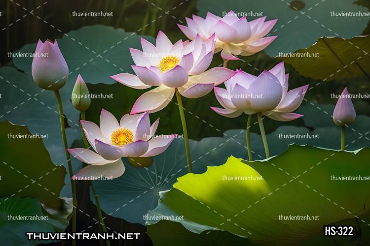 Tranh dán tường Hoa Sen - Tranh tường chất lượng cao