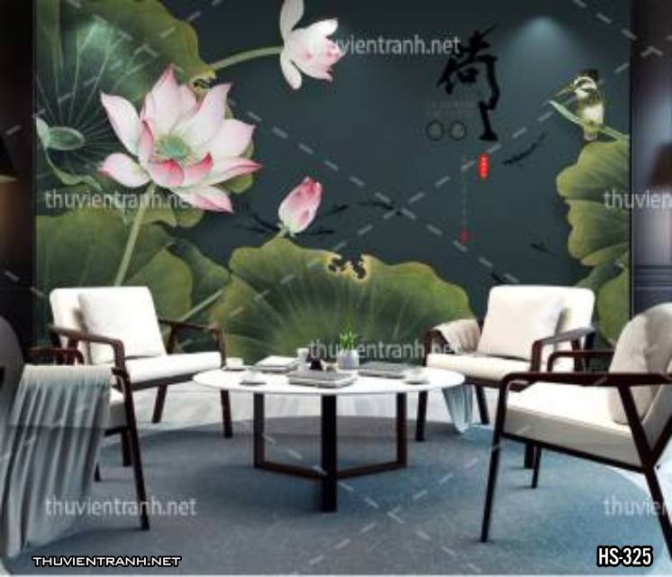 Tranh dán tường Hoa Sen - Tranh tường chất lượng cao