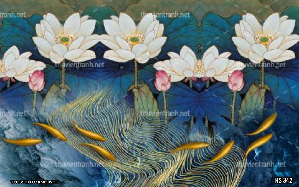 Tranh dán tường Hoa Sen - Tranh tường chất lượng cao