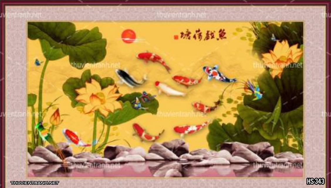 Tranh dán tường Hoa Sen - Tranh tường chất lượng cao