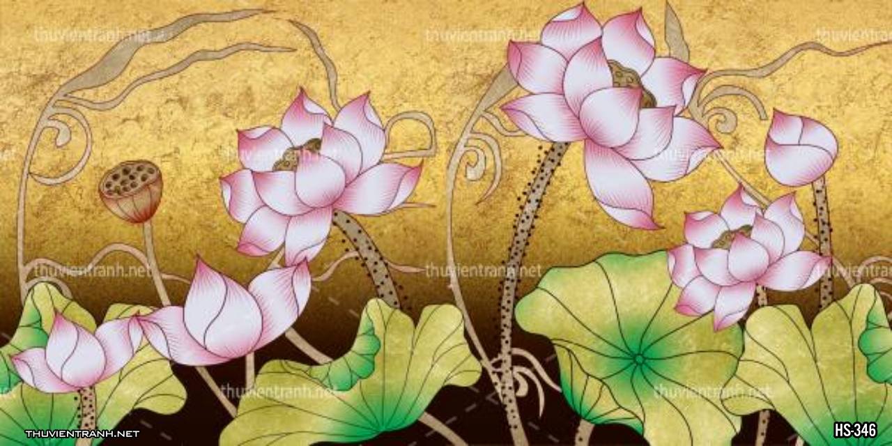 Tranh dán tường Hoa Sen - Tranh tường chất lượng cao