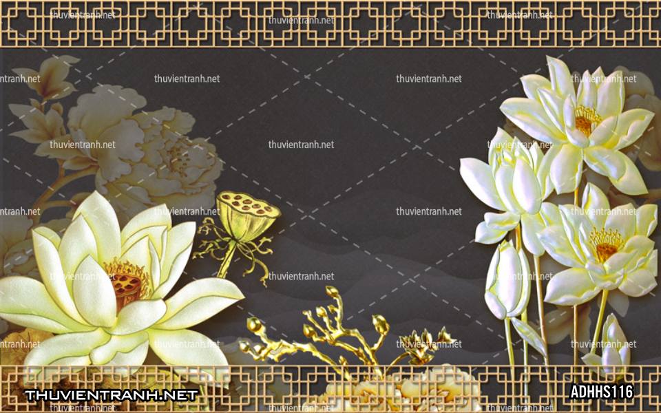 Tranh dán tường Hoa Sen 3D - Kết quả tìm kiếm tranh tường