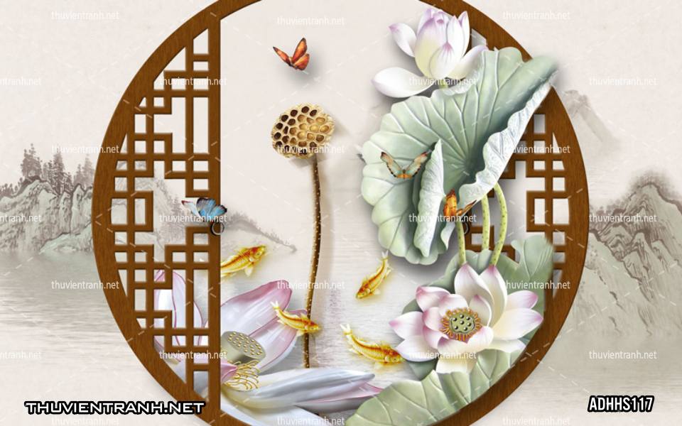 Tranh dán tường Hoa Sen 3D - Kết quả tìm kiếm tranh tường