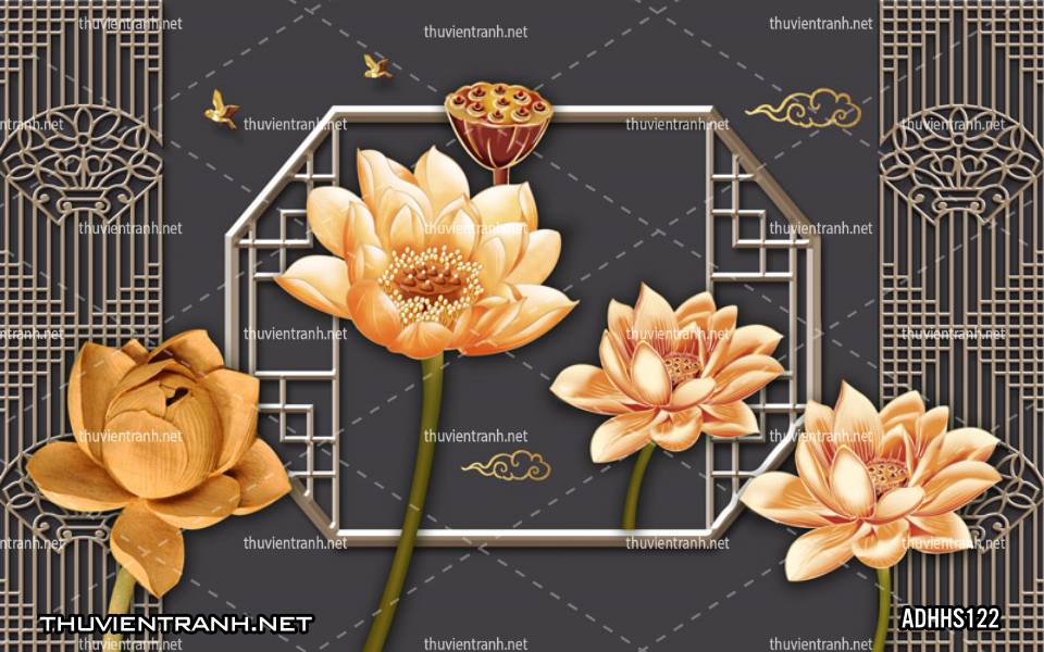 Tranh dán tường Hoa Sen 3D - Kết quả tìm kiếm tranh tường