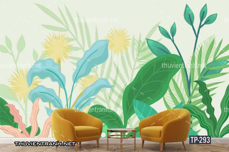 Tranh dán tường Hoa lá nhiệt đới, Tropical Leaves - Tranh tường chất lượng cao