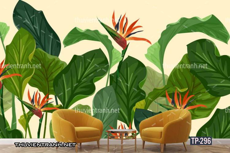 Tranh dán tường Hoa lá nhiệt đới, Tropical Leaves - Tranh tường chất lượng cao